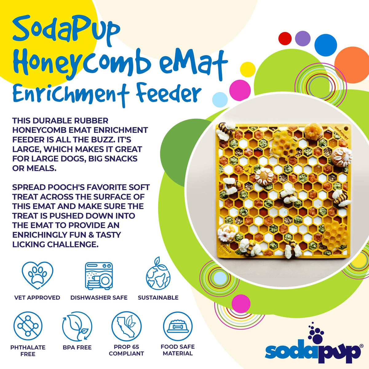 SodaPup Honeycomb eMat — Enrichment Lick Mat