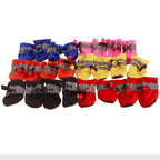 Colorful Dog Rain Booties — Set of 4