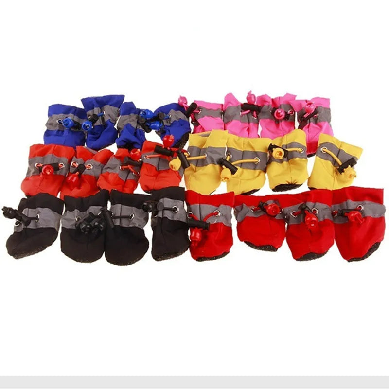 Colorful Dog Rain Booties — Set of 4