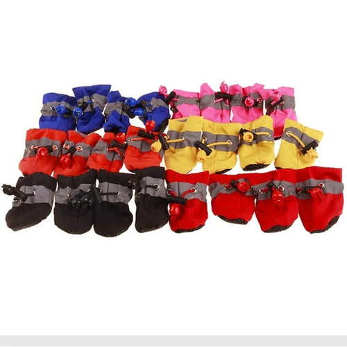 Colorful Dog Rain Booties — Set of 4