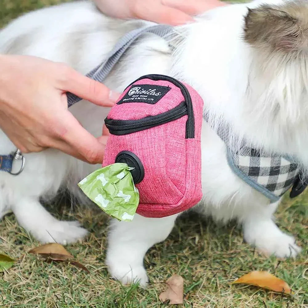 Dog Treat Training Pouch with Built-In Poop Bag Dispenser